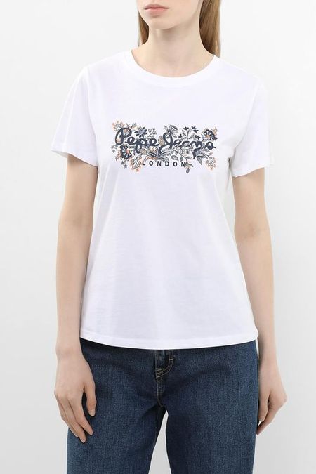 Футболка хлопковая с принтом PEPE JEANS