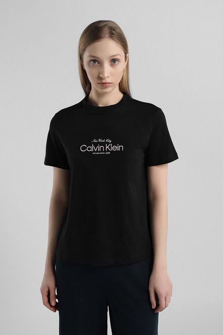 Футболка хлопковая с логотипом Calvin Klein Jeans