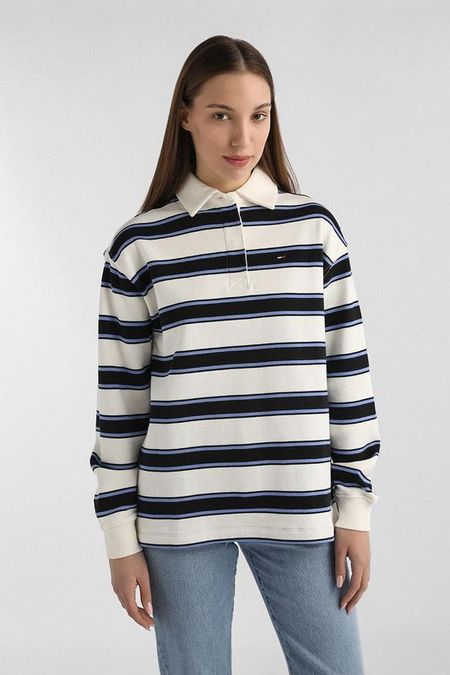 Толстовка хлопковая с воротником поло Tommy Jeans