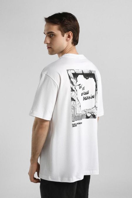 Футболка хлопковая с принтом Karl Lagerfeld Jeans