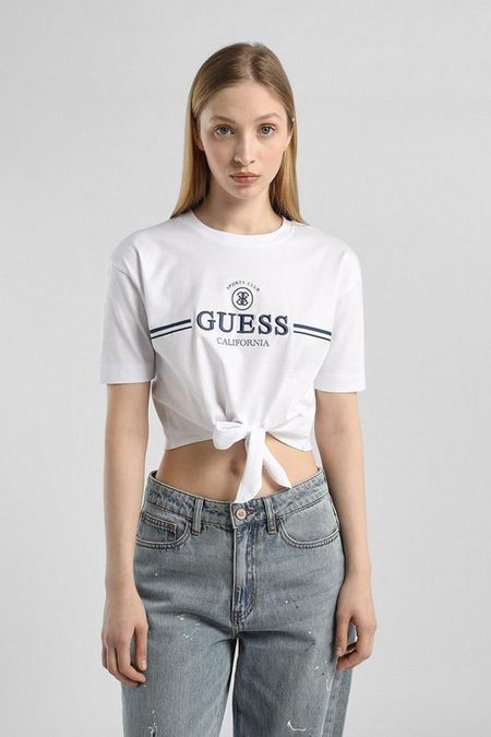 Футболка хлопковая с логотипом Guess