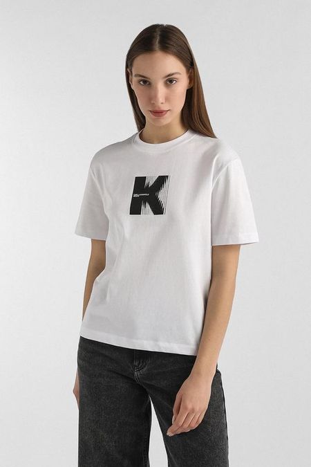 Футболка хлопковая с логотипом Karl Lagerfeld Jeans