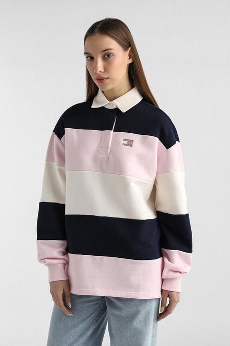 Толстовка хлопковая с воротником поло Tommy Jeans
