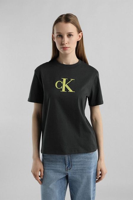 Футболка хлопковая с логотипом Calvin Klein Jeans