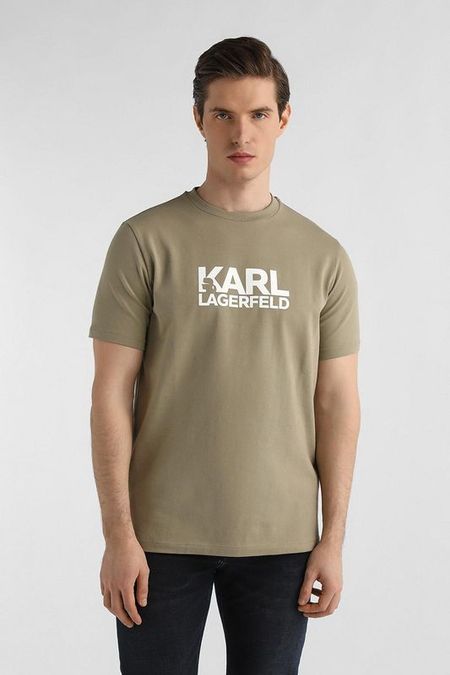 Футболка хлопковая с логотипом Karl Lagerfeld