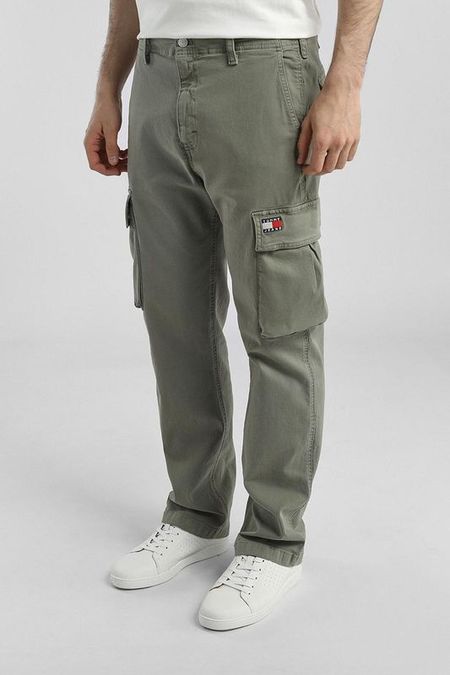 Брюки хлопковые прямого кроя с карманами Tommy Jeans