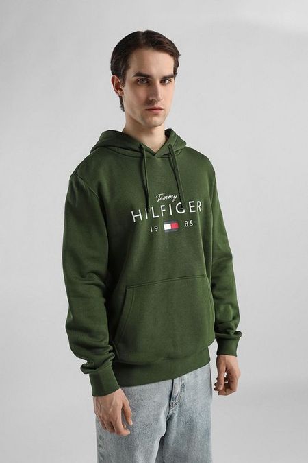 Худи хлопковое с карманом Tommy Hilfiger
