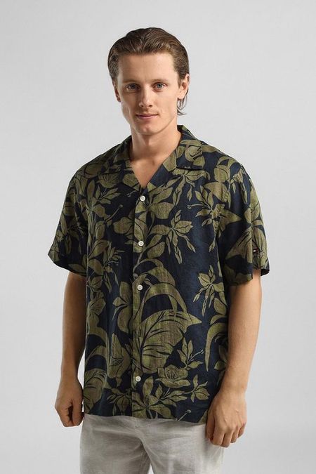 Рубашка льняная с коротким рукавом Tommy Hilfiger
