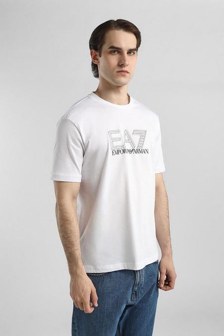 Футболка хлопковая с логотипом Ea7