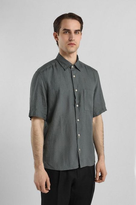 Рубашка льняная с коротким рукавом Marc O'Polo
