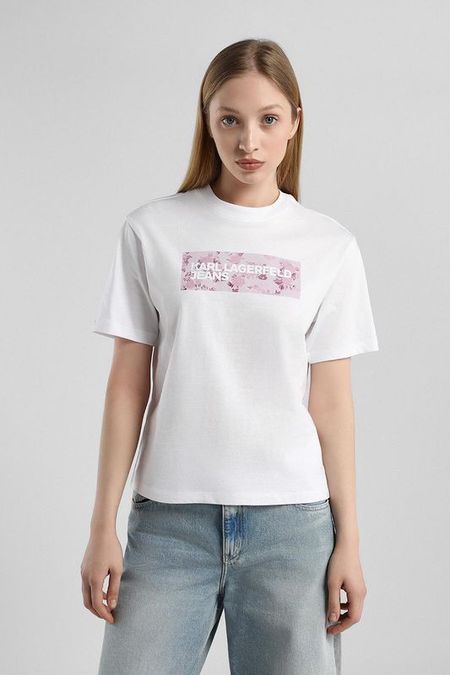 Футболка хлопковая с логотипом Karl Lagerfeld Jeans