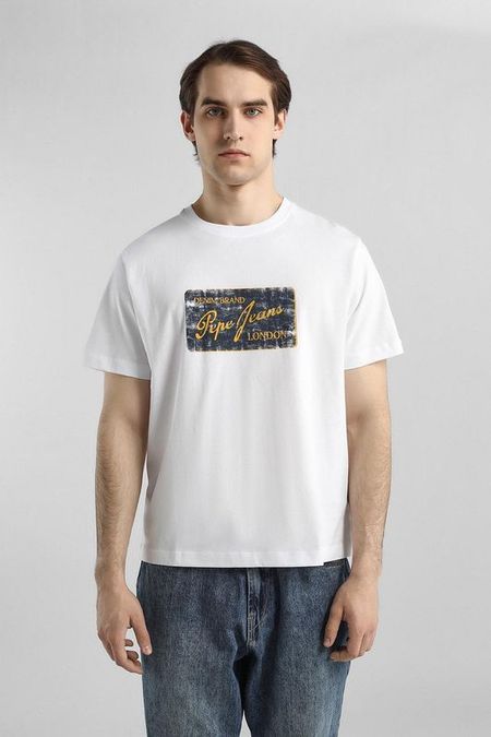 Футболка хлопковая с логотипом PEPE JEANS