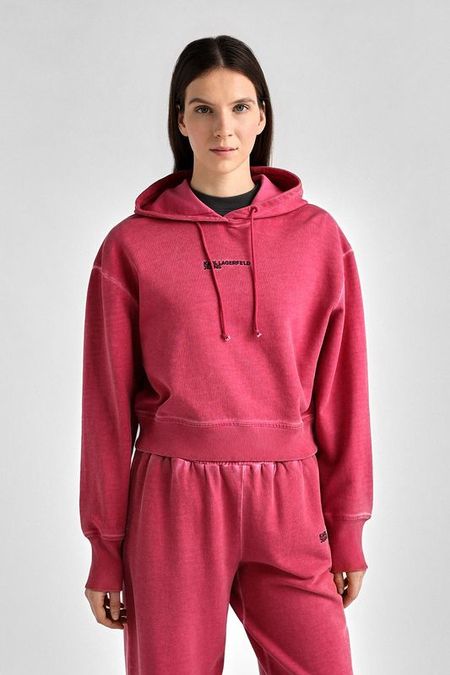 Худи хлопковое укороченное Karl Lagerfeld Jeans