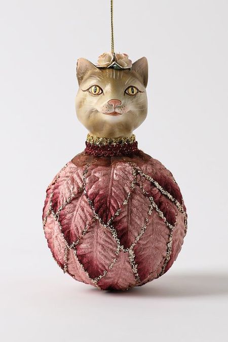 Новогоднее украшение Кошка на шаре ChristmasDeLuxe