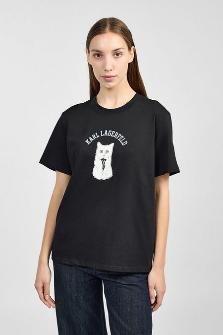 Футболка хлопковая с принтом Karl Lagerfeld