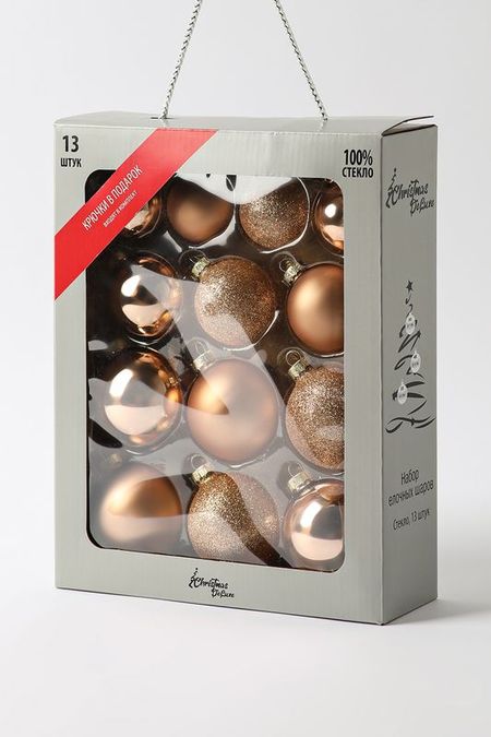 Набор из 13 новогодних стеклянных шаров ChristmasDeLuxe