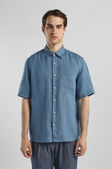 Рубашка льняная с коротким рукавом Marc O'Polo
