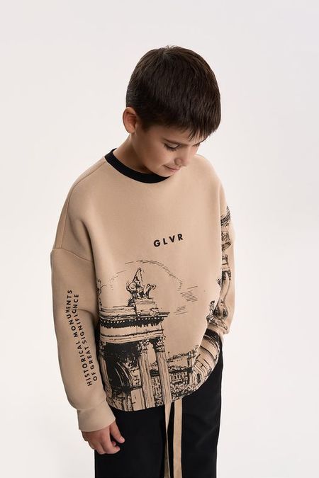 Свитшот хлопковый с принтом Gulliver