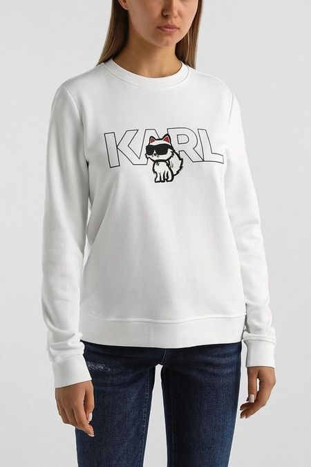 Свитшот хлопковый с принтом Karl Lagerfeld