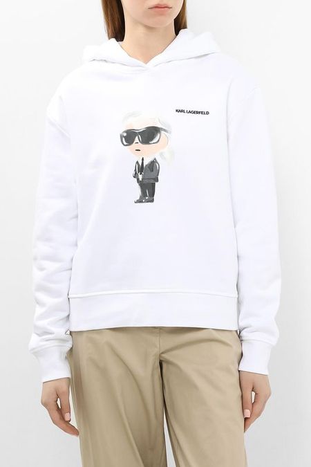 Худи хлопковое с логотипом Karl Lagerfeld