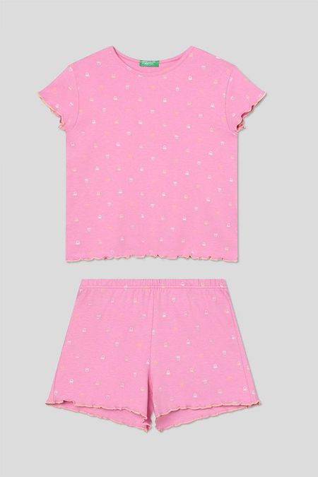 Пижама хлопковая с принтом Benetton Undercolors