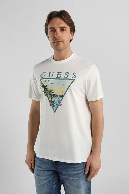 Футболка хлопковая с принтом Guess