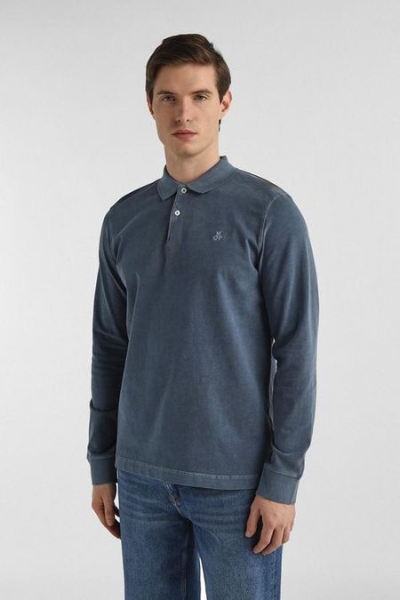 Поло хлопковое с длинным рукавом Marc O'Polo