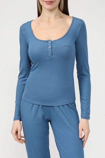 Лонгслив с вырезом на пуговицах Guess
