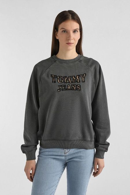 Свитшот хлопковый с логотипом Tommy Jeans