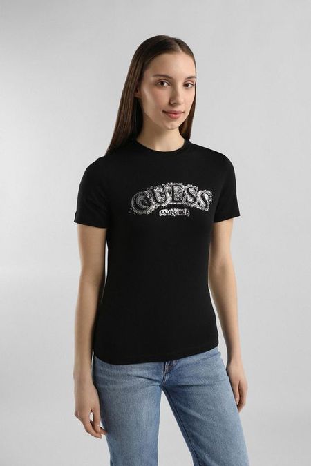 Футболка хлопковая с принтом Guess
