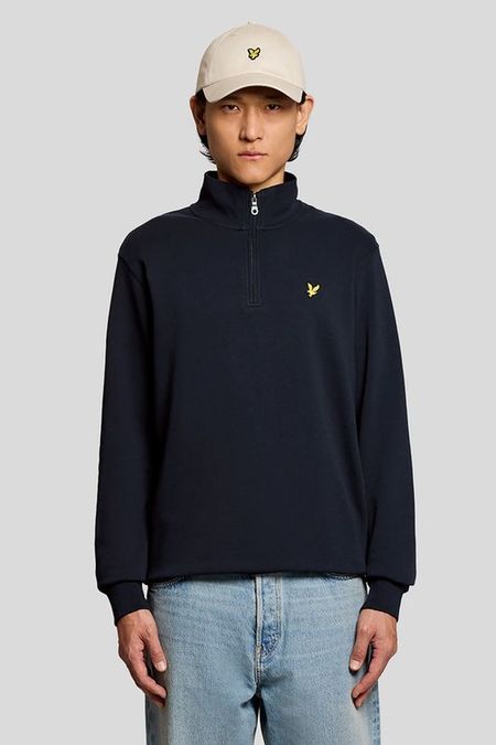 Толстовка хлопковая с воротником на молнии Lyle & Scott