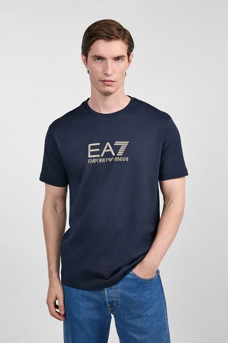 Футболка хлопковая с логотипом Ea7
