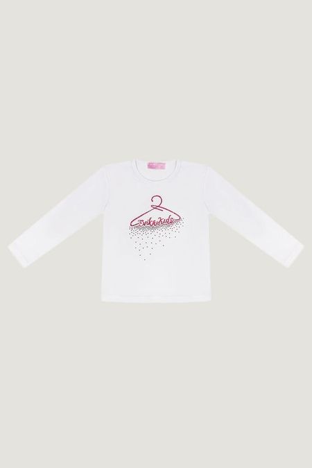 Хлопковый лонгслив со стразами EVIKA KIDS