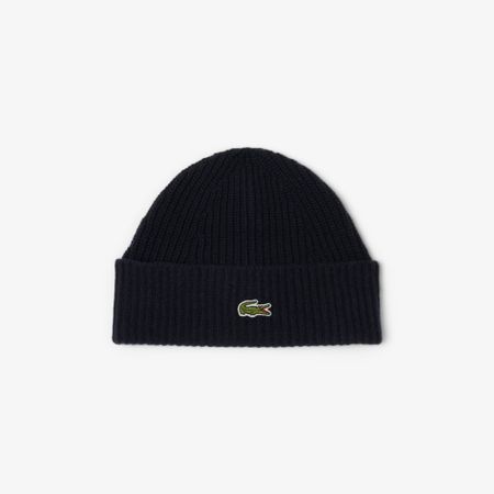 Вязаная шапка-бини Lacoste из шерсти
