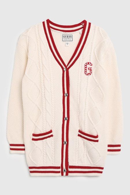 Кардиган вязаный с узором косы Guess