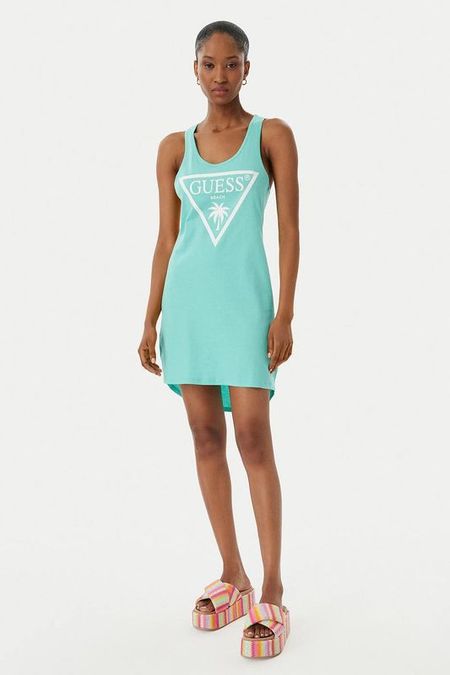 Платье пляжное хлопковое с логотипом Guess
