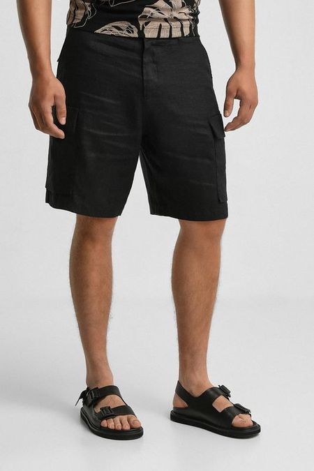 Шорты льняные с накладными карманами Marc O'Polo