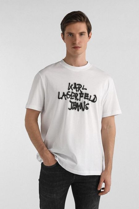 Футболка хлопковая с логотипом Karl Lagerfeld Jeans
