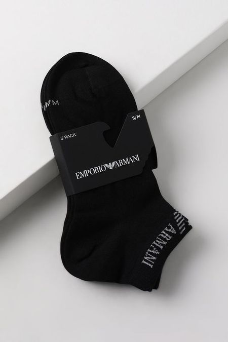 Набор из 3 пар хлопковых укороченных носков EMPORIO ARMANI