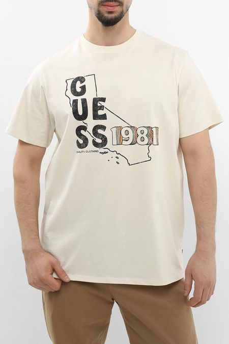 Футболка хлопковая с принтом Guess