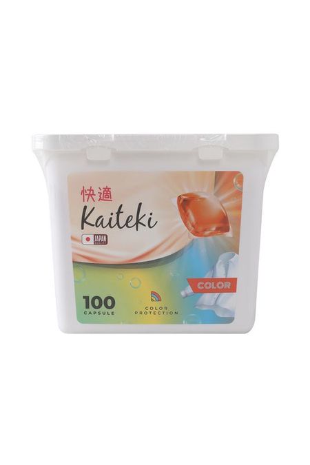 Капсулы для стирки 3в1 Color, аромат Жасмин и Ваниль, 100 шт Kaiteki