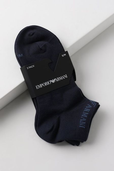 Набор из 3 пар хлопковых укороченных носков EMPORIO ARMANI