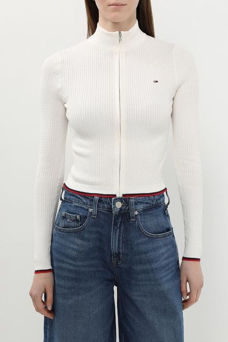 Кардиган хлопковый текстурный на молнии Tommy Jeans