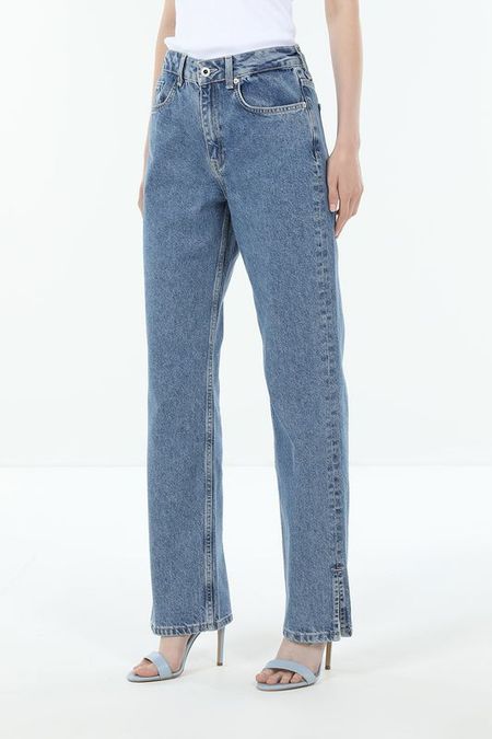 Джинсы с эффектом потертости и разрезами по бокам Karl Lagerfeld Jeans