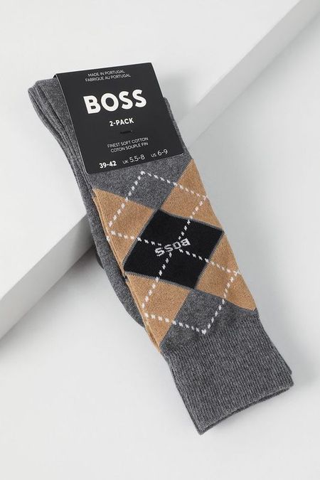 Набор из двух пар классических носков с принтом BOSS