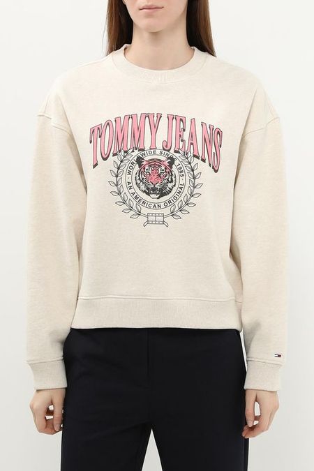Свитшот хлопковый с принтом Tommy Jeans