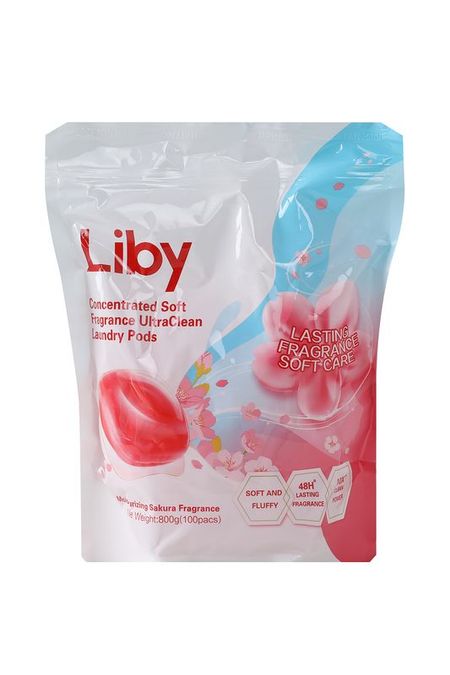 Капсулы для стирки 3в1 Softener с Кондиционером аромат Сакуры, 100 стирок Liby