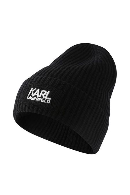 Шапка из хлопка и шерсти с логотипом Karl Lagerfeld