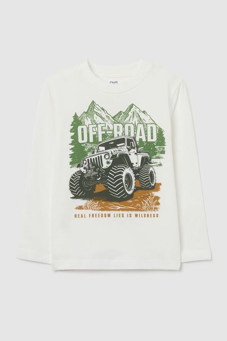 Лонгслив хлопковый с принтом OVS