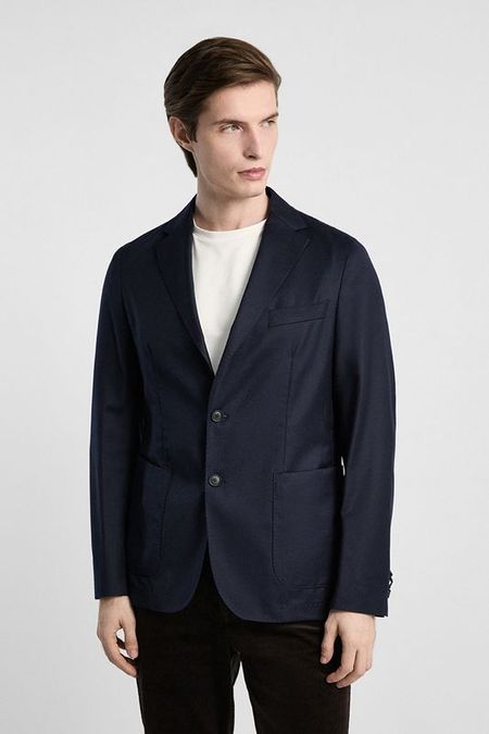 Пиджак шерстяной с карманами BOSS